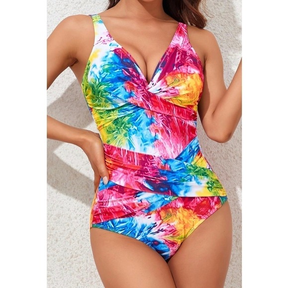 Smismivo Other - Smismivo Swimsuit NEW size S Multicolor swim Tie Dye Tummy Control swimwear
